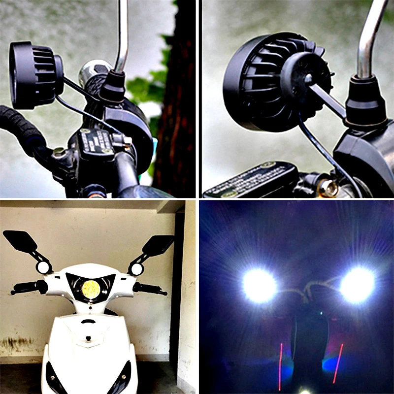 

2pcs Set Motorcycle Headlight Fog Driving Lights Front Head Lamp 6 LED 12V-85V