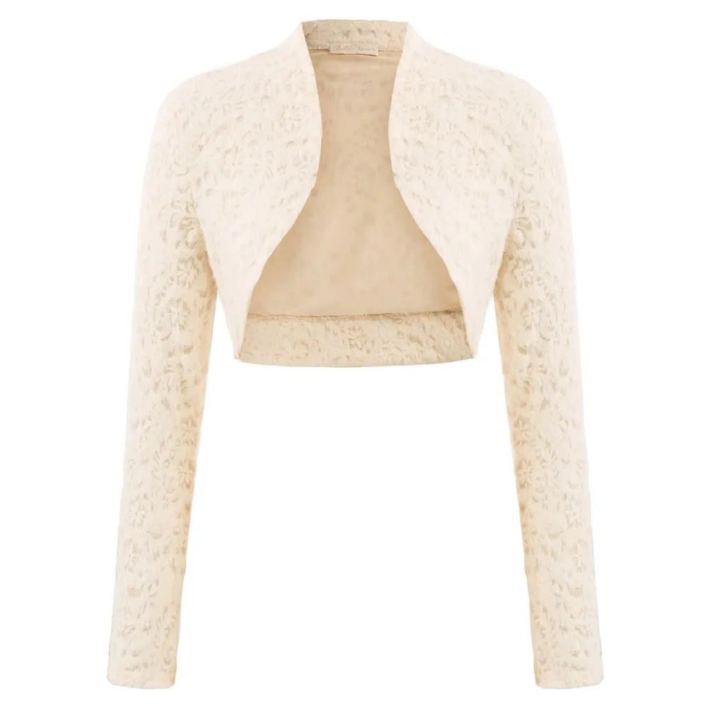 Женское винтажное кружевное болеро BP короткий кардиган с длинным рукавом