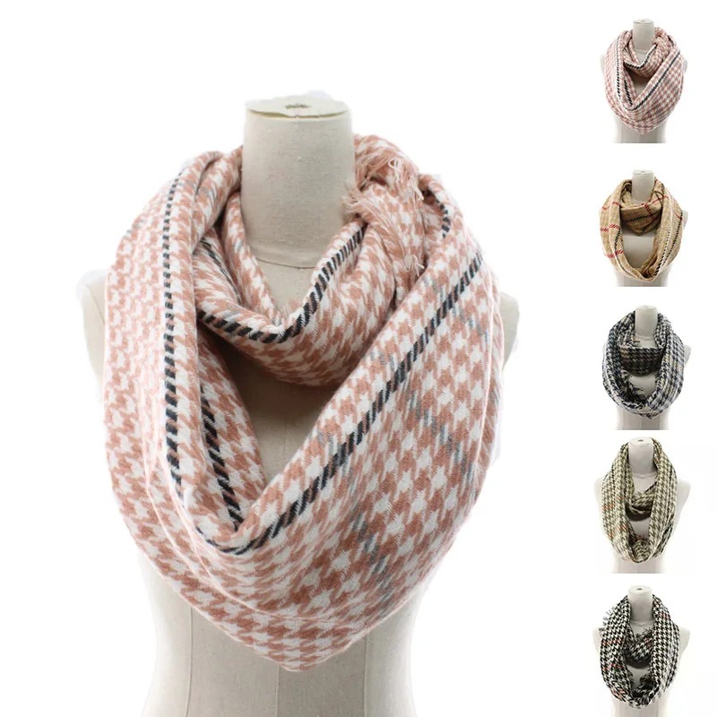 Модный дизайнерский зимний женский шарф шарфы в клетку теплые шали унисекс из
