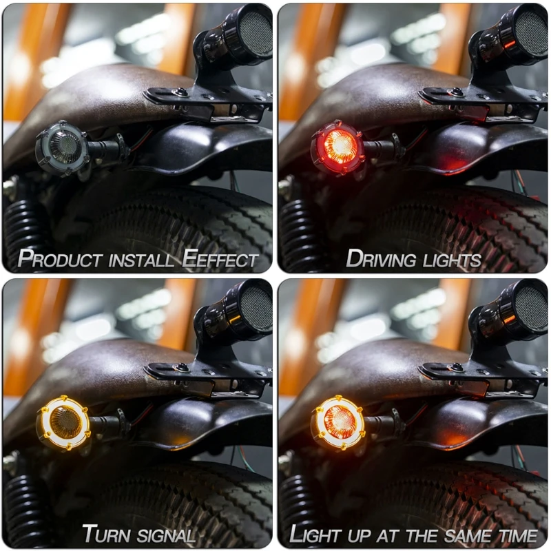 

Motorcycle Turn signals Daytime Running Light Flowing Brake Strobe Signal Lamp F19A