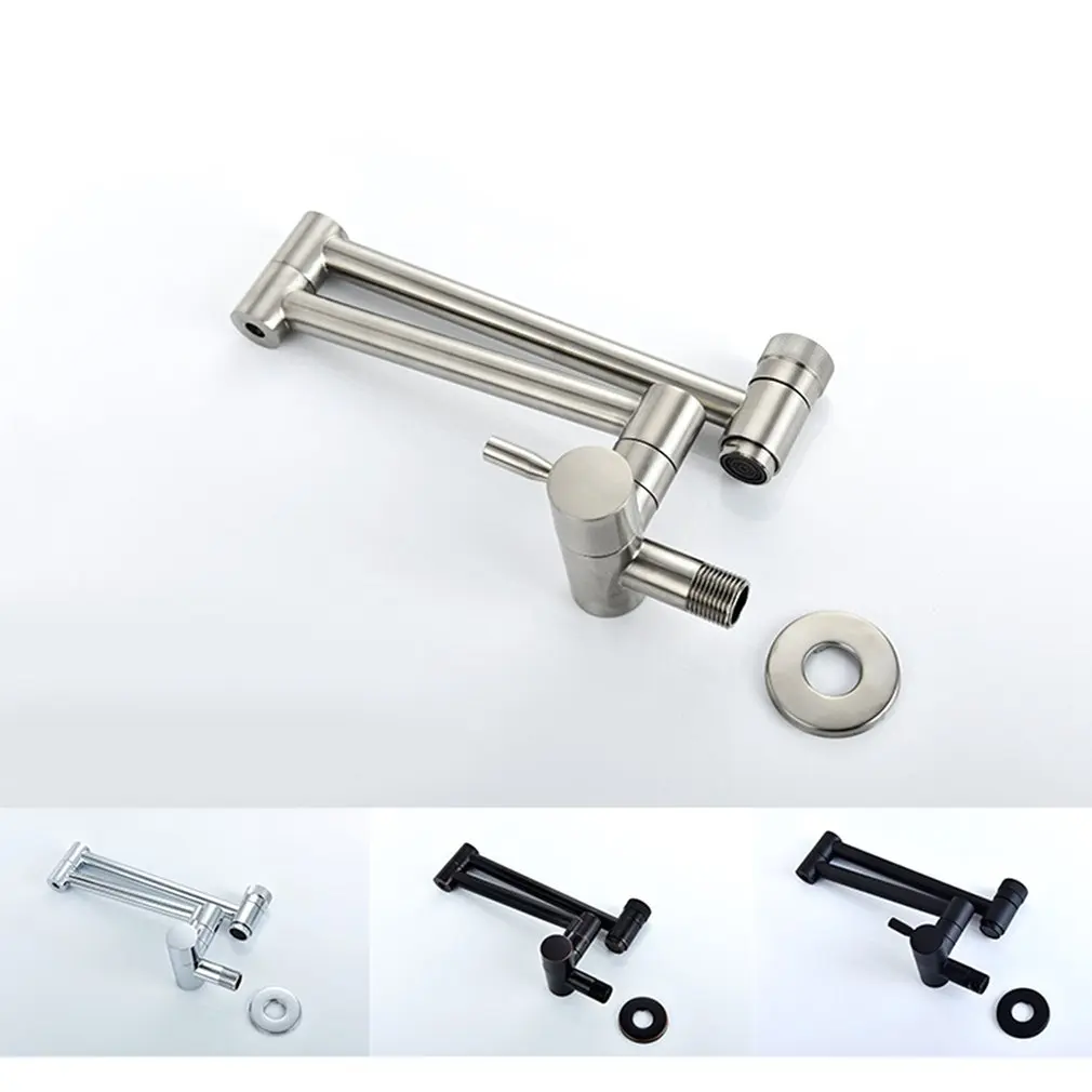 

Copper Wall-mounted Folding Faucet Kitchen Sink Faucet Single Cold Collapsible Faucet Universal Rotating Faucet