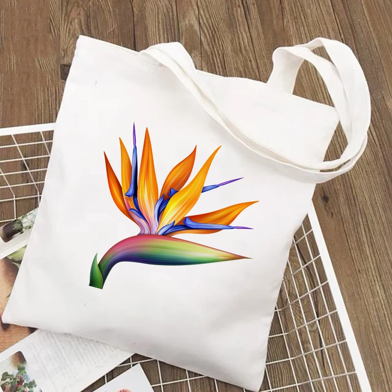 

Women Canvas Shopping Bag Cartoon Print Female Cotton Cloth Shoulder Bag Eco Handbag Tote Reusable High Capacity Customized Logo