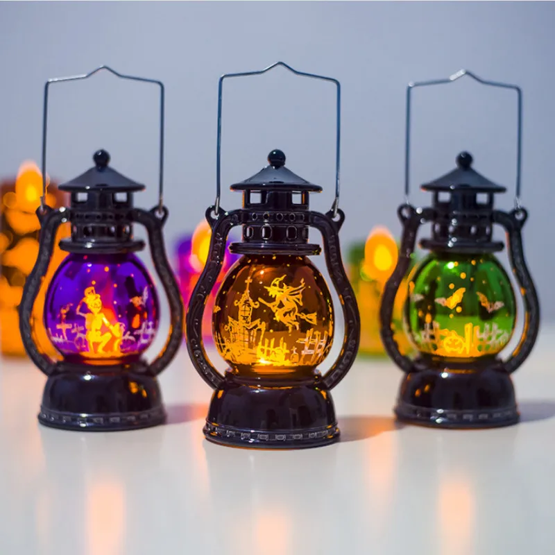 1 шт. Хэллоуин Ретро небольшые масленые лампы трюк или лечения серой древесины