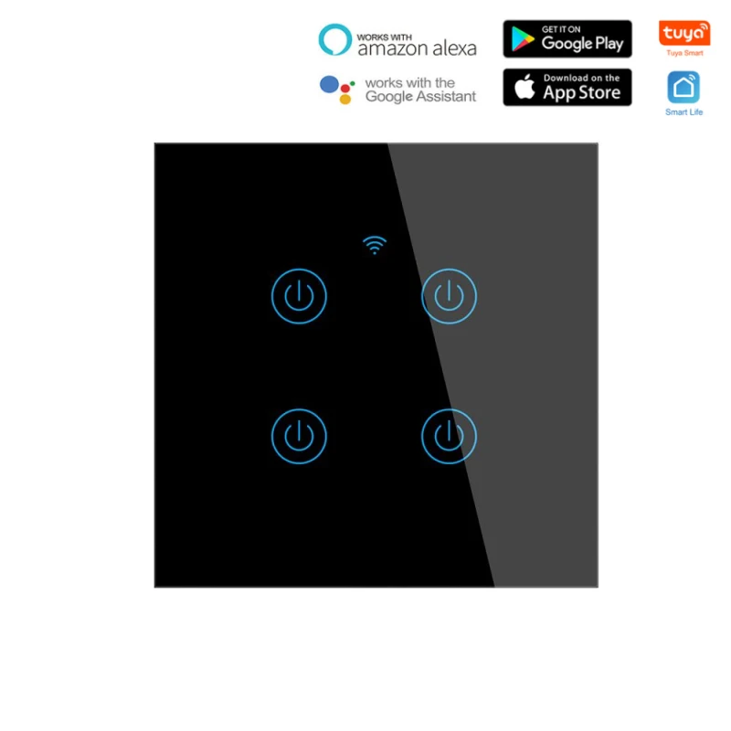 

Tuya WiFi Smart Light Switch EU/UK 1/2/3/4 Gang Switch Smart Life APP Remote Control Works With Alexa Google Home Smart Home