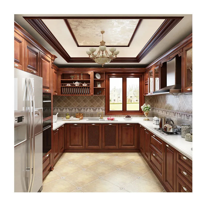 Модульный кухонный шейкер из твердой древесины классический дизайн шкаф |