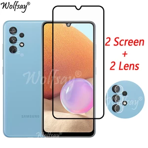 full cover tempered glass for samsung galaxy a32 screen protector for samsung a32 a12 m22 m52 camera glass for samsung a32 glass free global shipping