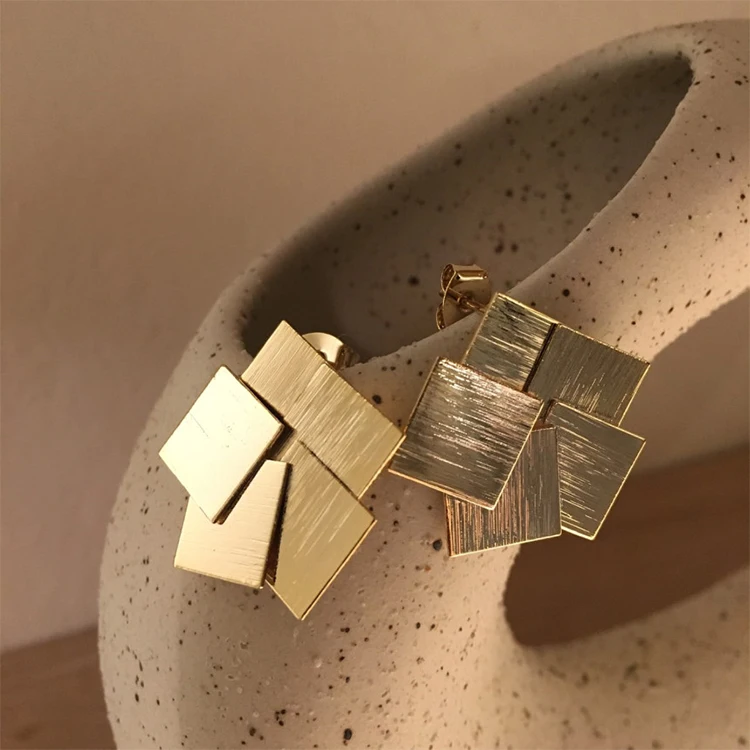 Stud Earrings Irregular Metal Women Vintage Push-back Earings Fashion Jewelry | Украшения и аксессуары