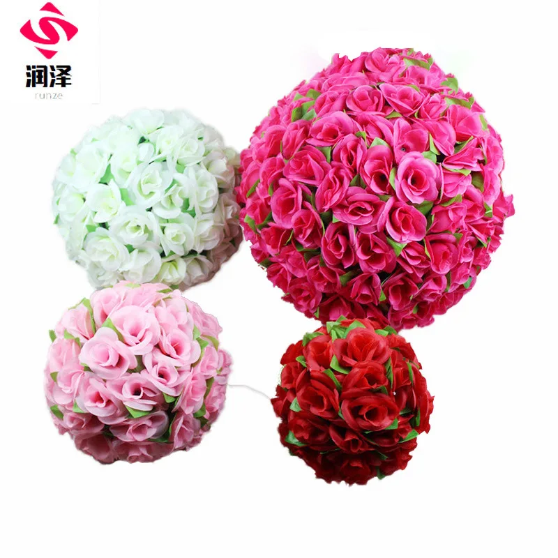 Розовый искусственный цветочный шар для свадьбы висячие украшения имитация