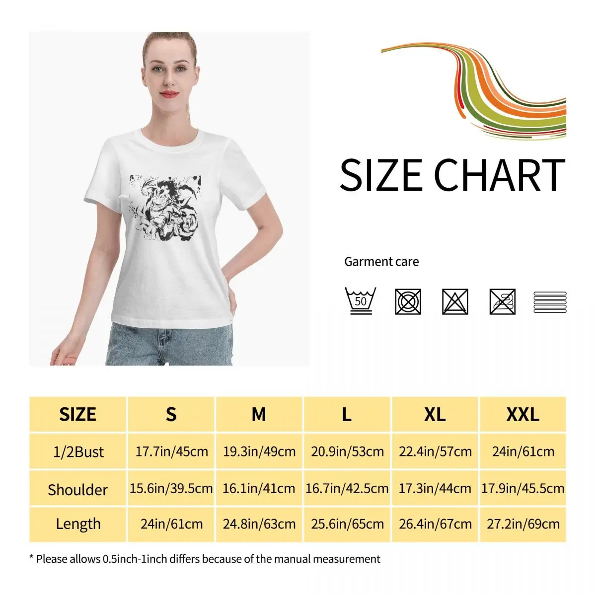 

Anime Fans Demon Q woman's tshirt durability Short sleeveRound neck T-shirt