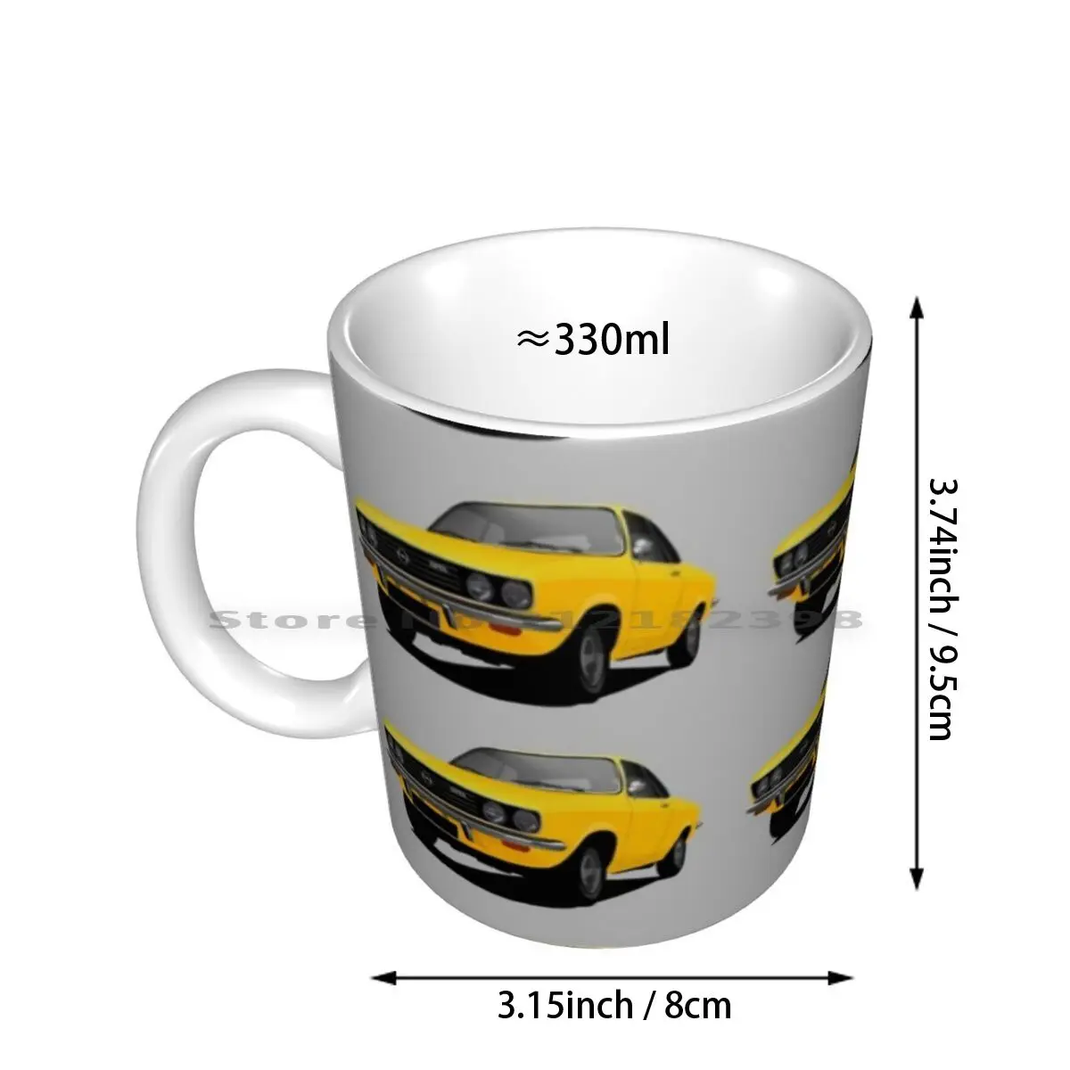 Желтый Opel Manta A-иллюстрация Керамические Кружки Кофейные чашки Кружка для молока