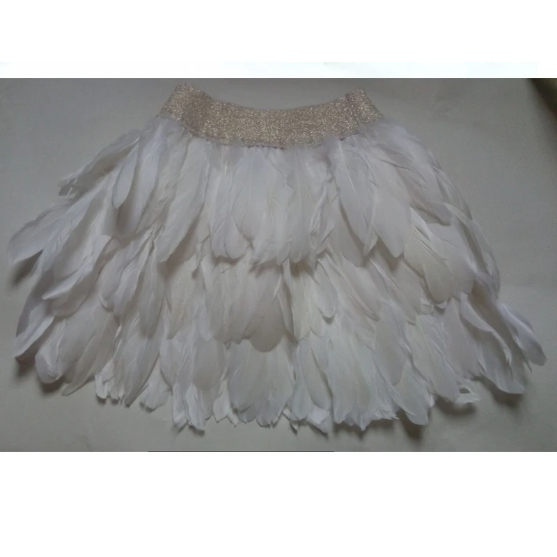 Festival Feather Clothing Black/White Skirt Elastic Waist Nightclub GOGO Performance Stage African Hula Outfit | Тематическая