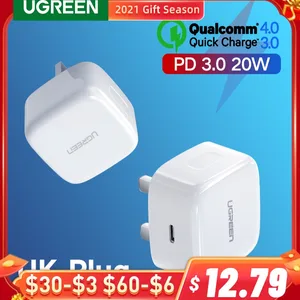 ugreen quick charge 4 0 3 0 qc uk pd charger 20w qc4 0 qc3 0 usb type c fast charger for iphone 11 x xs 8 phone pd charger free global shipping