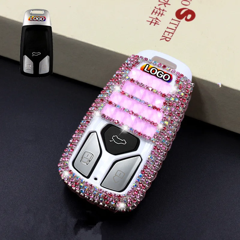 Роскошный чехол для автомобильных ключей с бриллиантами Audi A4 B9 Q7 4m TT TTS 8s 2016 2017