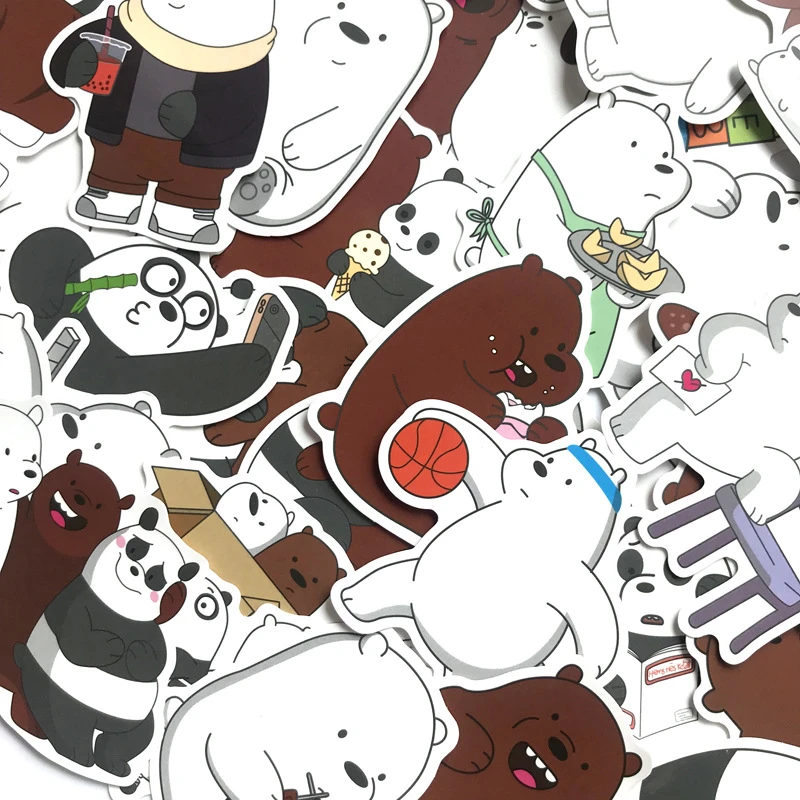 42 шт мультфильм аниме милые каваи мы голые наклейка с медведем ноутбук багажная