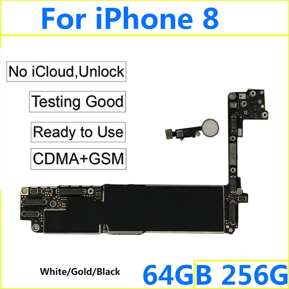 Материнская плата для iPhone 8 оригинальная логическая с сенсорной кнопкой Home 64 Гб 256