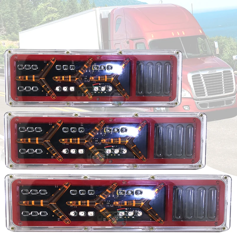 2X 24V impermeabile camion LED fanale posteriore rimorchio luci di avvertimento luce di segnalazione fluente camion stop freno retromarcia semaforo