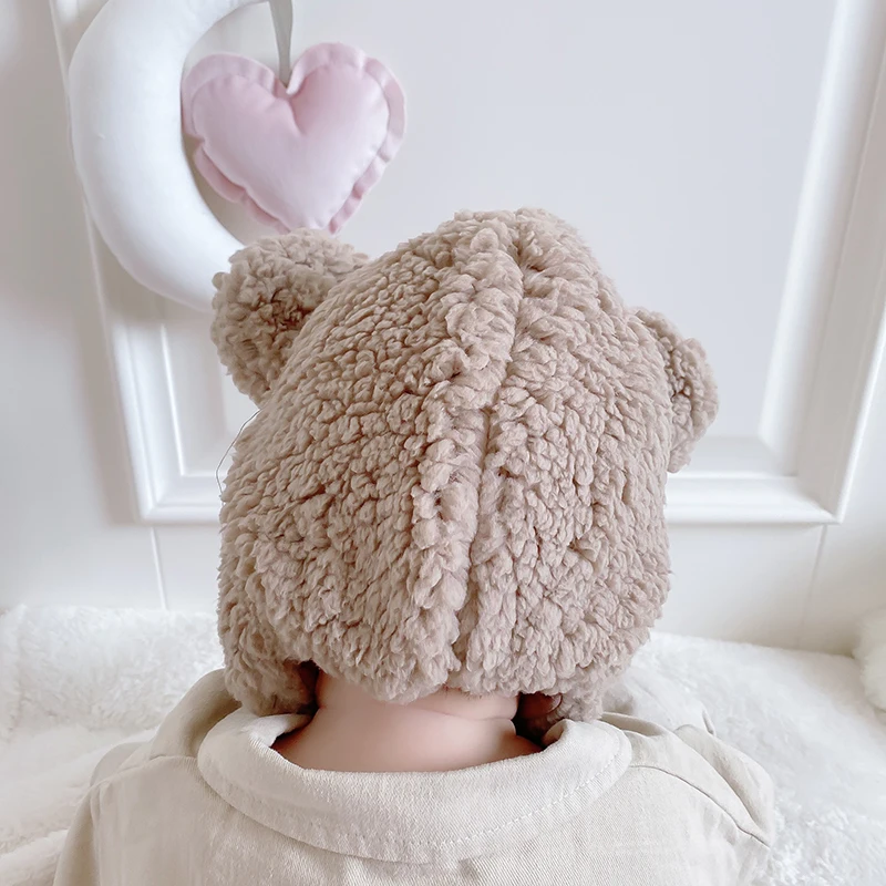 

Winter New Baby Girl Boy Warm Hat Super Cute Cartoon Shape Kids Fleece Ear Protection Warm Hat Round Ears Cap Headrwear 0-3Years