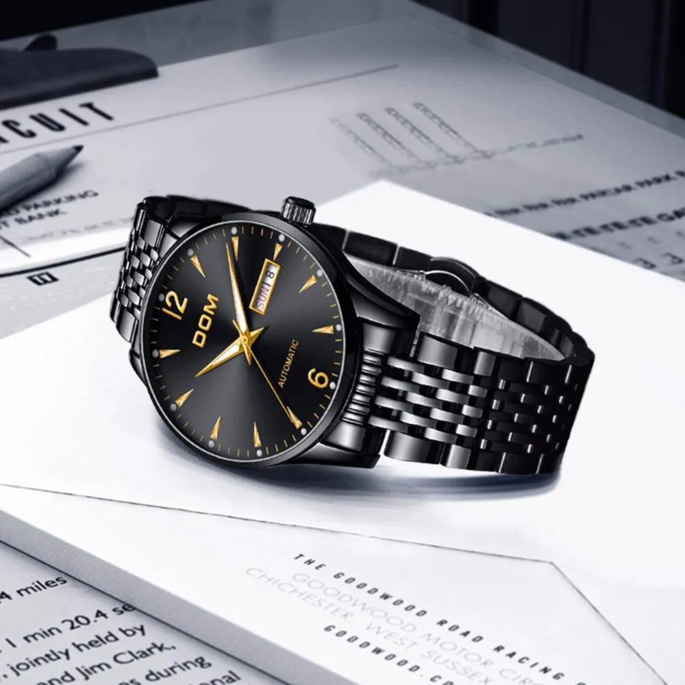 Часы DOM Мужские механические водонепроницаемые из нержавеющей стали 2020|Мужские