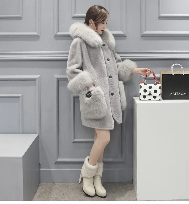 Clobee 2020 Женское зимнее пальто с имитацией искусственного меха воротником из