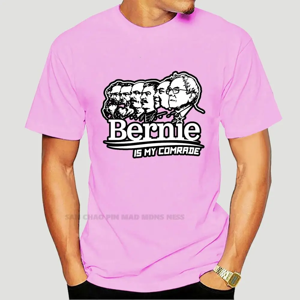 

Футболка Lenin 5526X мужская с коротким рукавом, хлопковая забавная тенниска с надписью «Берни Сандерс это мой товарищ», уличная одежда, лето