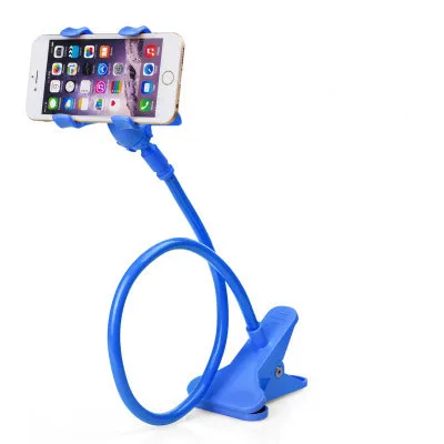 blue Длинный ленивый держатель для телефона, подставка для телефона, 360 градусов, гибкая кровать, стол, подставка для мобильного телефона, Настольный зажим, кронштейн, крепление для iPhone 8, 7, 6S - Цвет: blue