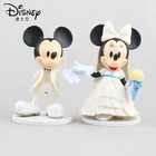 Disney 2 шт.компл. белая свадебная кукла Микки и Минни Маус в упаковке, модель, игрушки, украшение торта, экшн-фигурка для детей, подарок