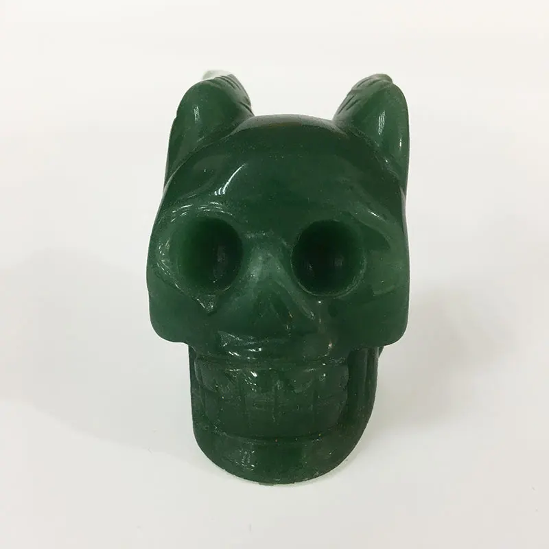 Natural Green Aventurine Wings Skull Stone Crystal Sculpture Feng Shui Treatment Home Decorative Art Collection DLT | Дом и сад