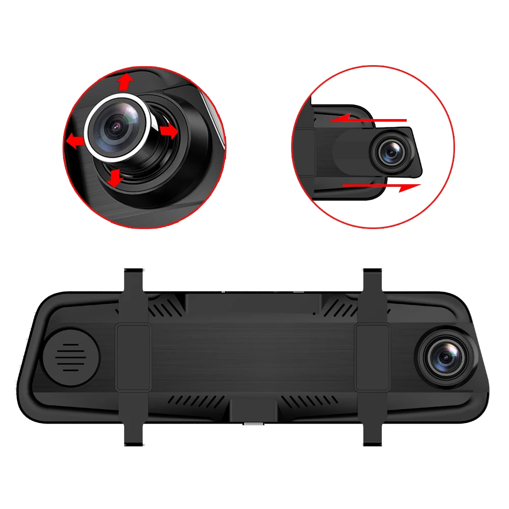 

RERAND Panoramic Car DVR Front And Rear Mirror Video Recorder 10 inch Biggest Touch Screen Car Dvr Dual Camera Dash Cam