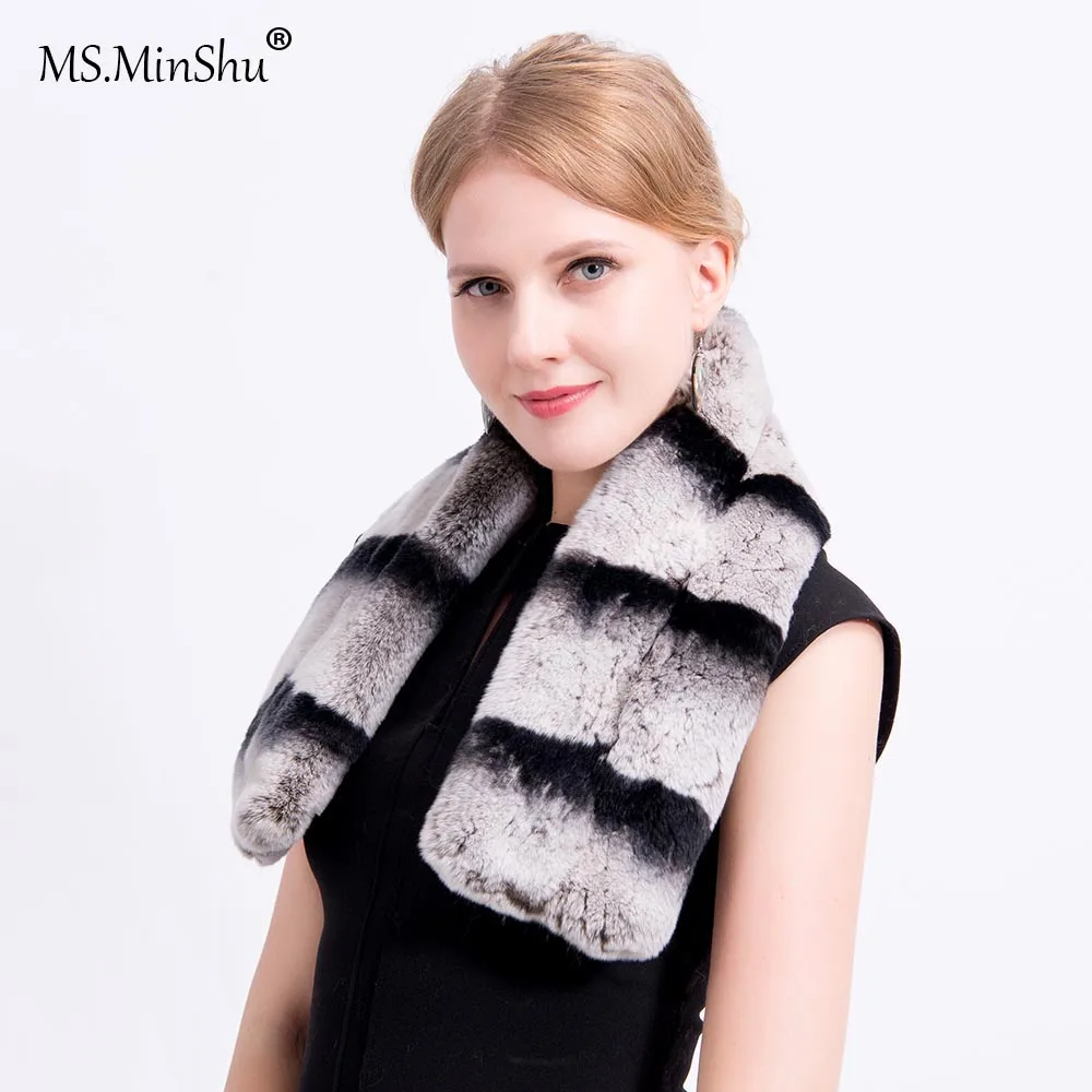 Женский зимний шарф-хомут из натурального меха | Накидки