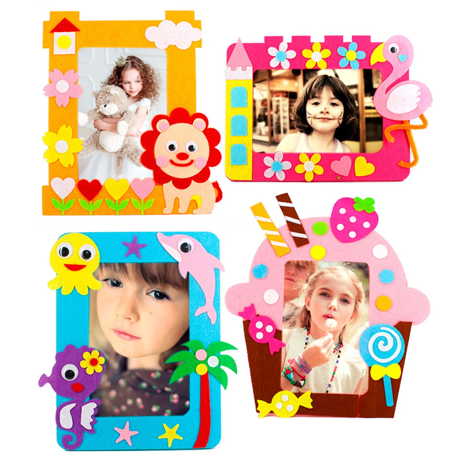 6 шт. дети мультфильм сделай сам из нетканого материала фоторамка 3D ручной работы