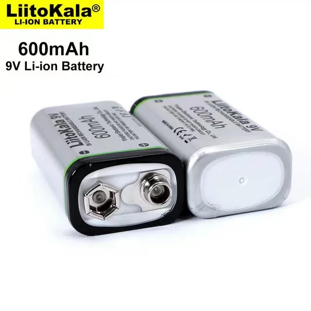 

2 шт./лот. Литий-ионный аккумулятор LiitoKala 6F2 2, 600 мАч, 9 В, перезаряжаемая батарея для микрофона, мультиметра, радиоуправляемых игрушек, термопи...