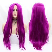 rose red pink purple full machine made straight wig synthetic glueless cosplay lolita hair for black women cheap highlight