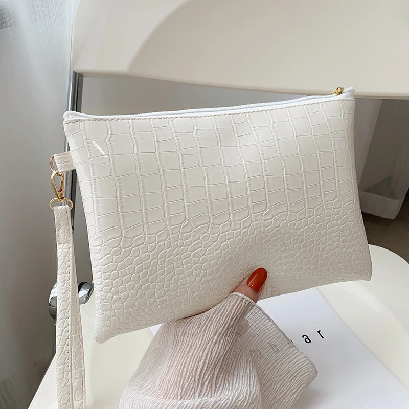 

2022 New Women's Bag Crocodile Leather Large Capacity Clutch Bag Light Luxury Envelope Bag Men's Clutch Bag with Zipper