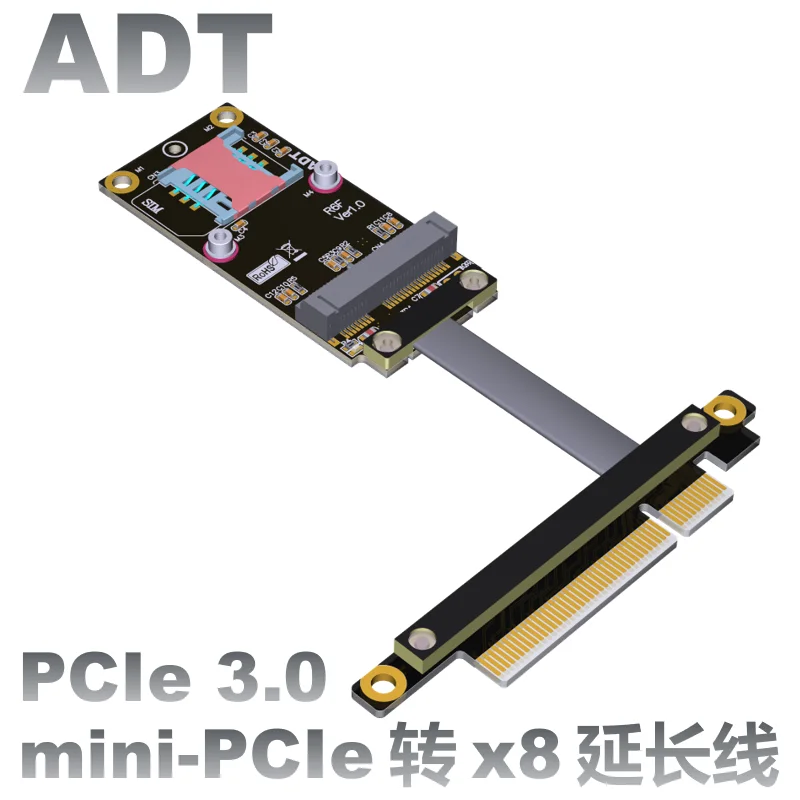 

PCIe x8 extension cord is transferred to the mini PCIe wireless card mpcie cable PCIe3.0x1 gen3 8G/bps High speed transmission