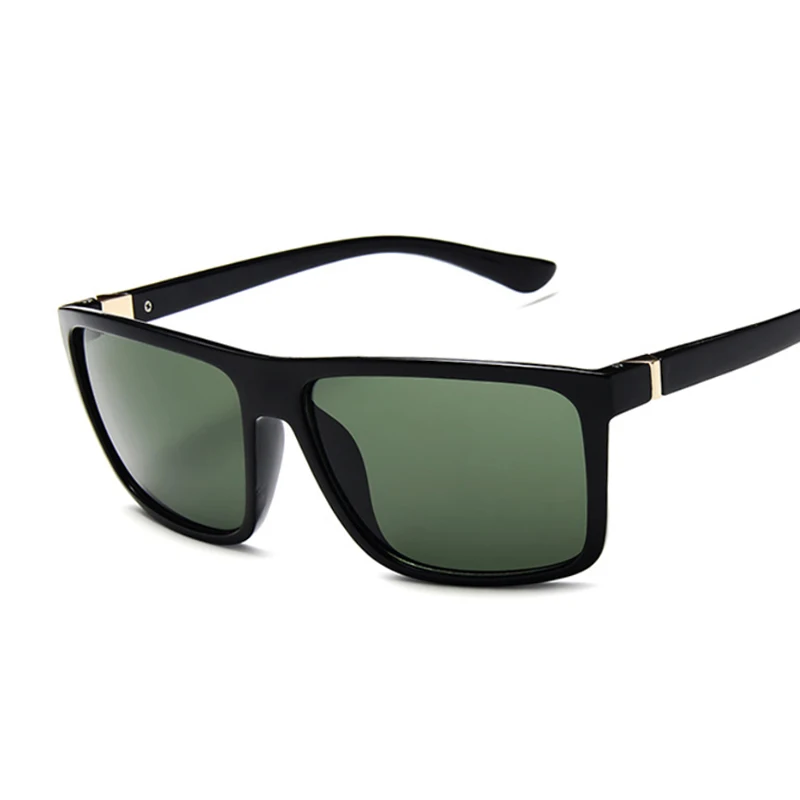 Мужские квадратные солнцезащитные очки черные с защитой UV400 для вождения|Мужские
