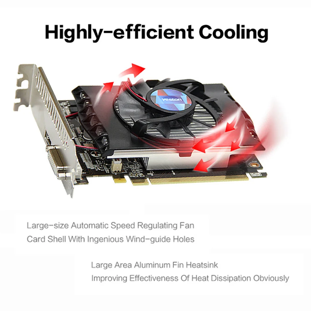 Yeston Gt 1030 2 ГБ Gddr5 видеокарты Nvidia Pci Express 3,0 настольный компьютер ПК видеоигровая видеокарта