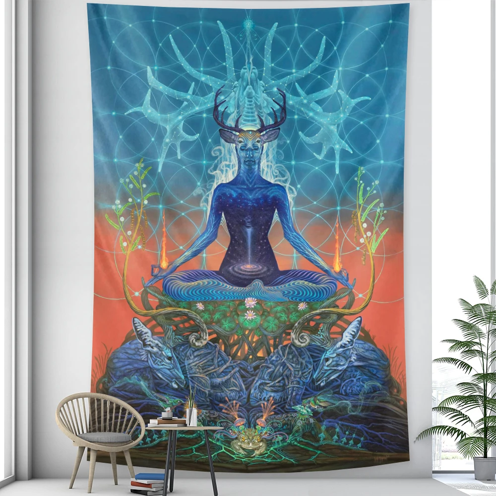 Абстрактная живопись гобелен для домашнего декора Мандала психоделический со