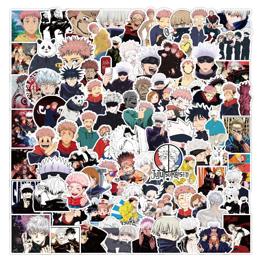 

10/50/100pcs Anime Jujutsu Kaisen Stickers Pack Sorcery Fight Waterproof Skateboard Sticker Decals for Laptop Suitcase Guitar