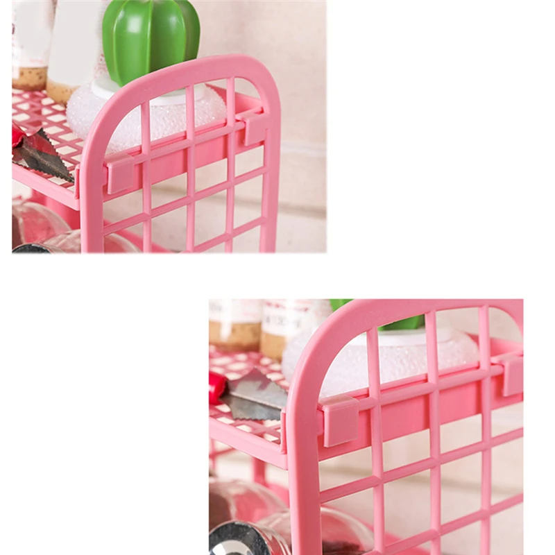 

Double Layer Hollow Shelf Plastic Cosmetics Desktop Finishing Bathroom Accessories Organizer Storage Rack 2 Tier Shelf Holder