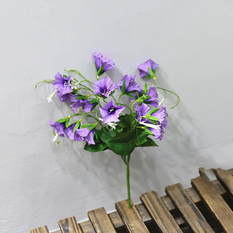 

1pc Simulation trumpet flower Bouquet morning glory bonsai decoration artificial silk flower plant wall material