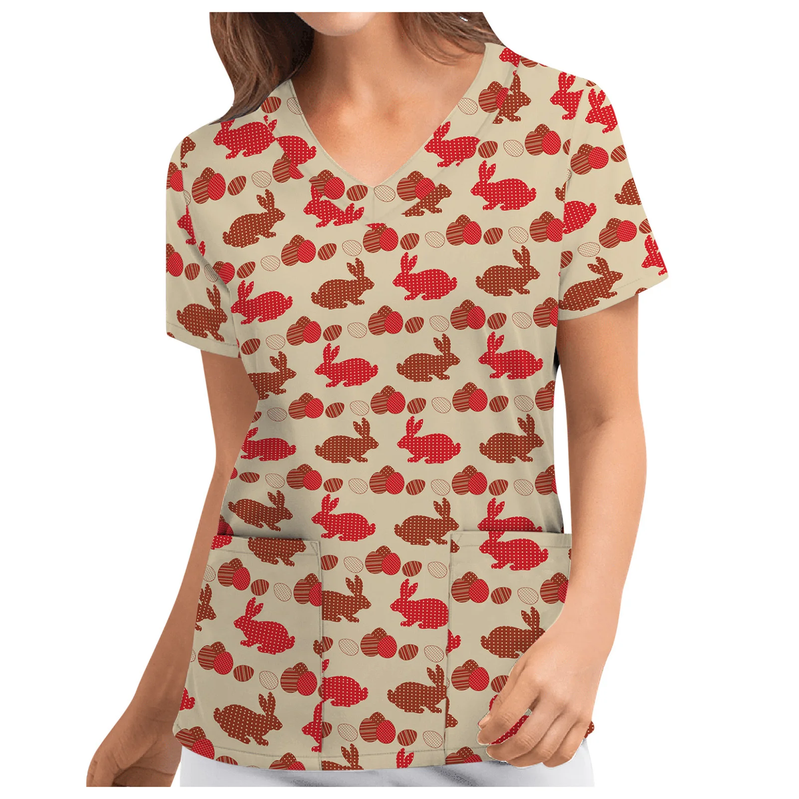 Униформа медсестры и врача с принтом кролика скрабы топы комбинезоны