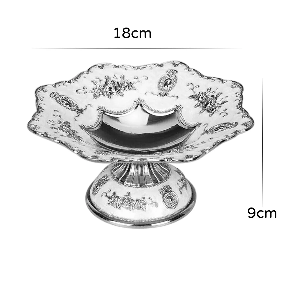 

European Fruit Tray High-grade Snack Dish Fruit Plate Tray Bowl Display Food Crafts Wedding Home Decoration Zinc Alloy