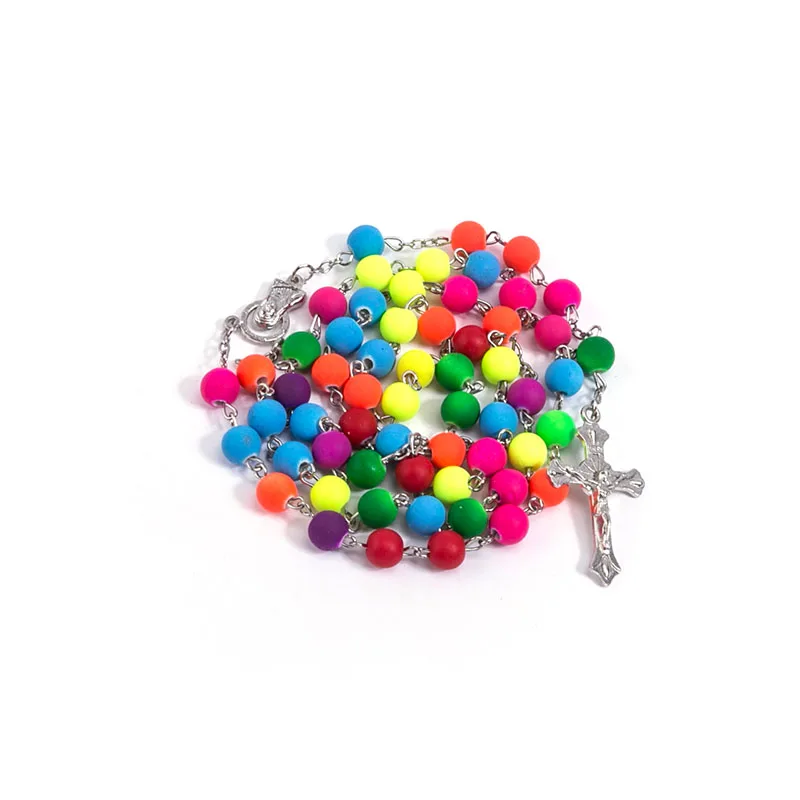 Крещение Розария Кристалл Иисус крест ожерелье Христос молитва Женские