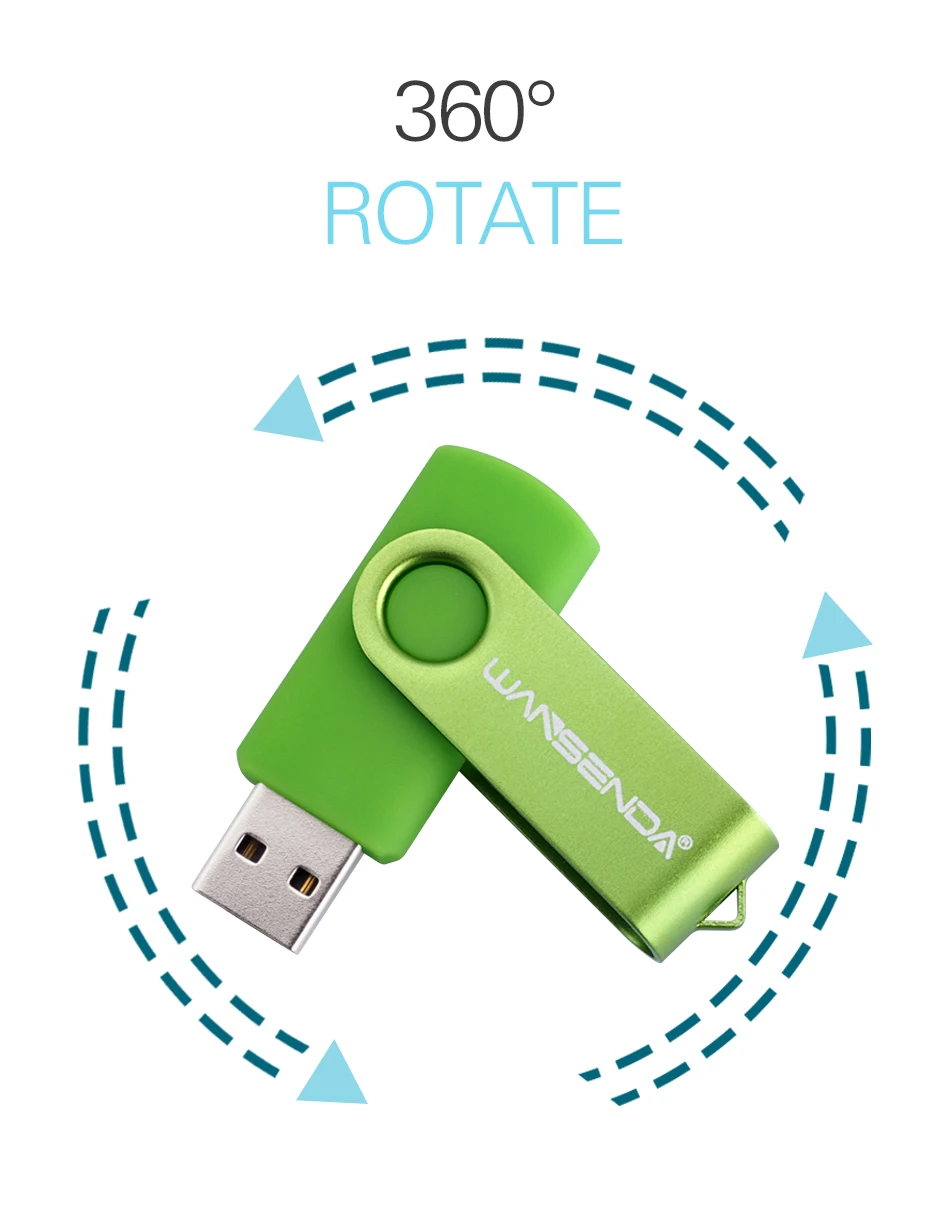 Wansenda поворотный дизайн USB флэш накопитель 4 ГБ 8 16 32 64 Гб 128 256 мини pendrive 2 0