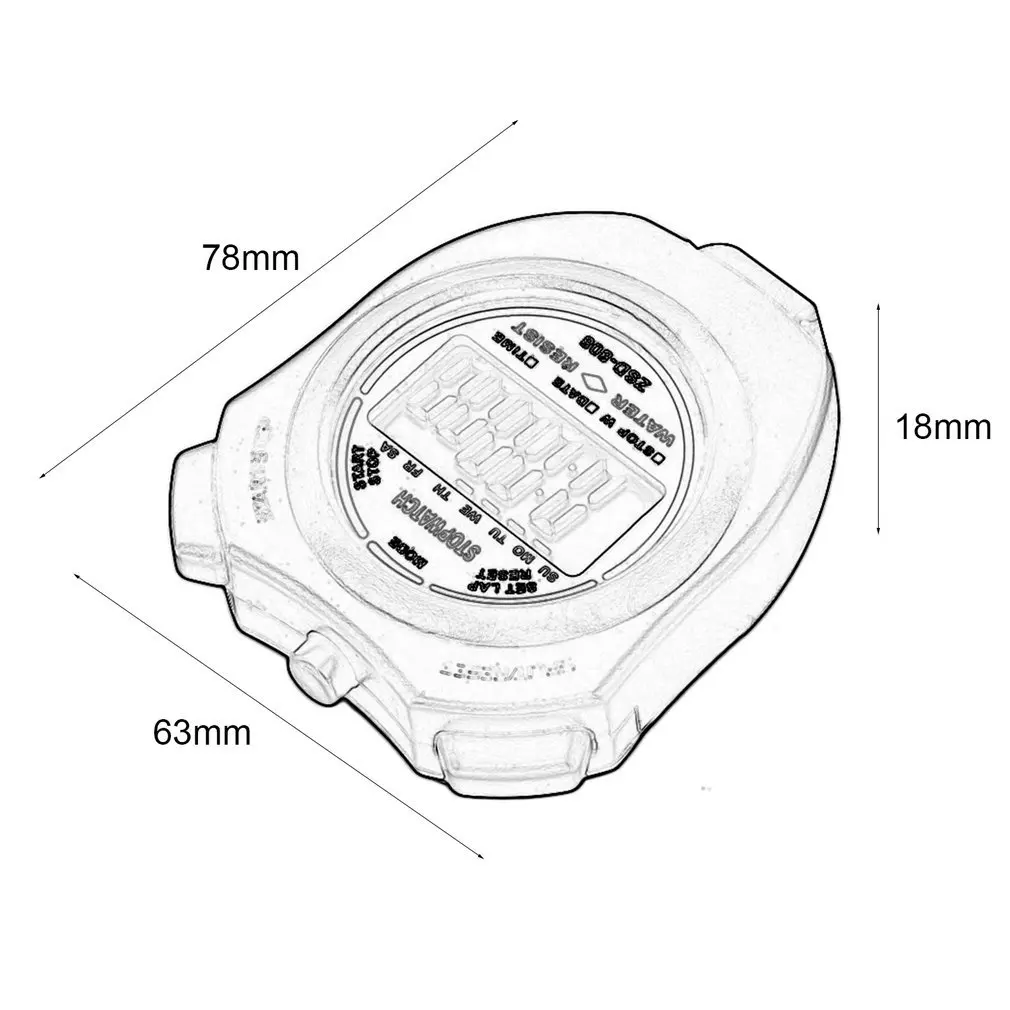 

1pcs Stopwatch Chronograph Handheld Digital LCD Sports Counter Timer with Strap Professional Hot Worldwide