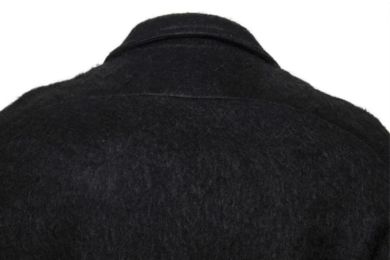 

Men's woolen coat autumn and winter new foreign trade men's long woolen coat black woolen trench coat YF22