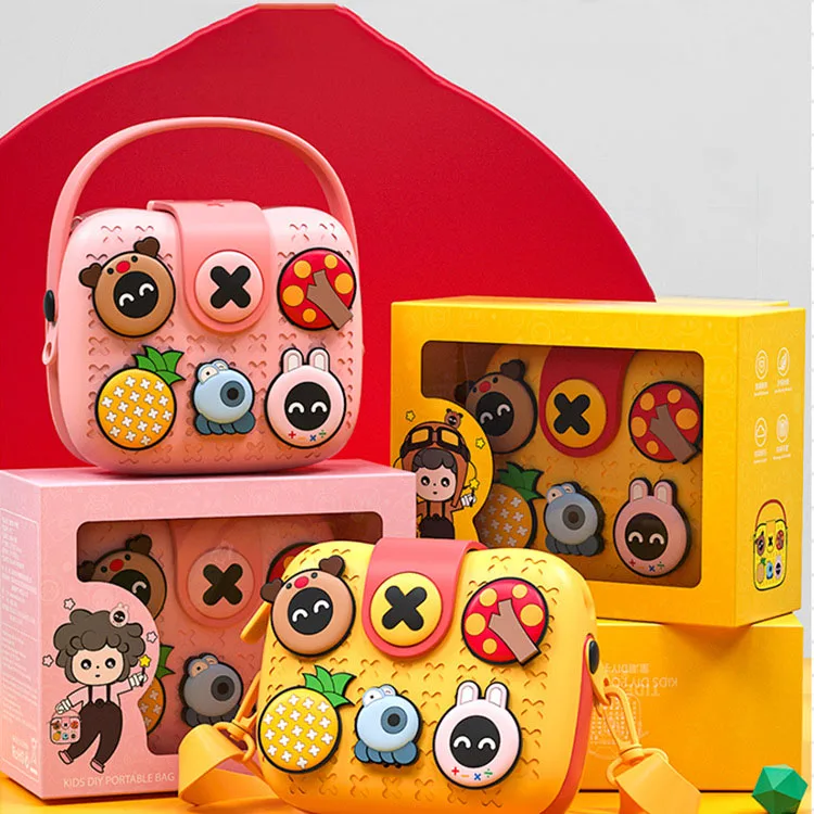 New Arrival Children's Bag for 2022Cartoon Animals Candy Color Mini Boy's and Girl's Crossbody Bag DIY Handbag Kids Gifts Bag