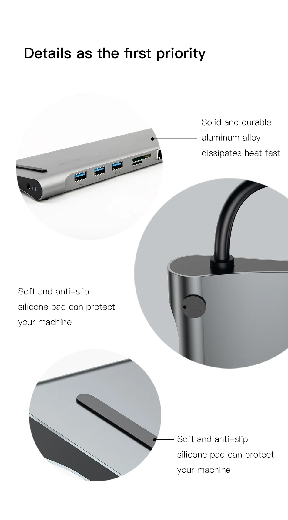 Baseus концентратор USB type C до 3,0 USB HDMI RJ45 usb-хаб для MacBook Pro Аксессуары USB разветвитель мульти 11 портов type C концентратор USB-C