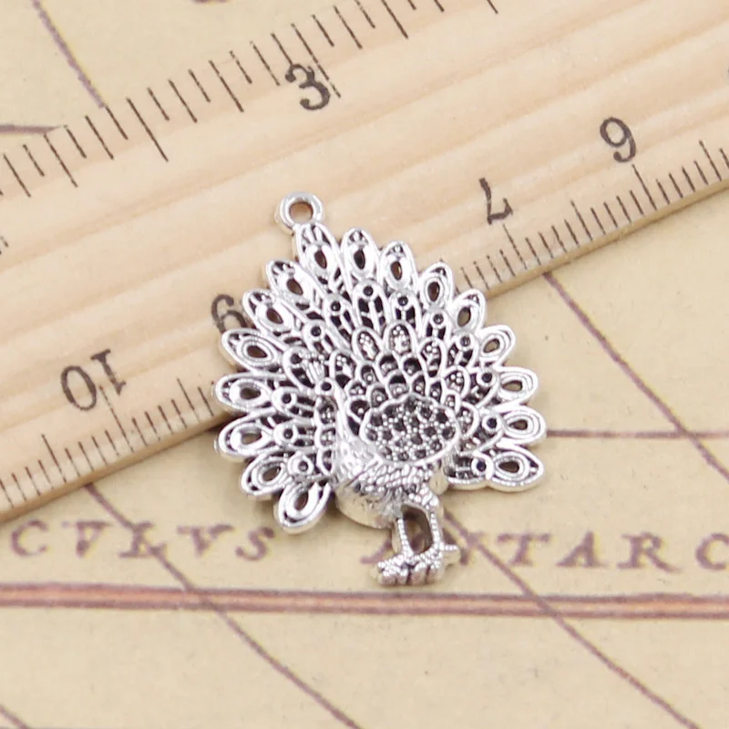 

10pcs Charms Bird Peacock Peafowls Maurya 29x23mm Tibetan Silver Color Pendants Antique Jewelry Making DIY Handmade Craft
