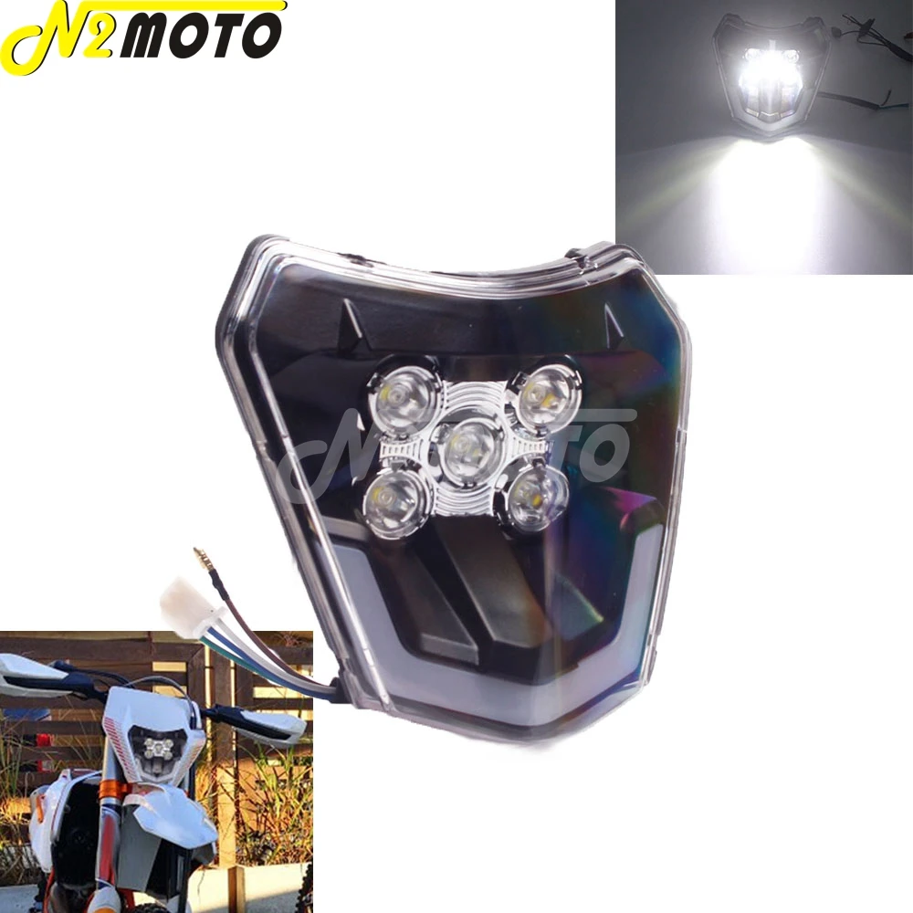 

Enduro Dual Sport LED Headlight for EXC XCF XCW 250 300 350 450 500 690 SMC Six Days FREERIDE 250 F AU/EU/US Dirt Bike Handlamp